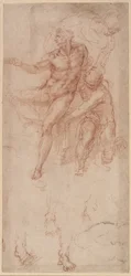 Études de figures (craie rouge sur papier)